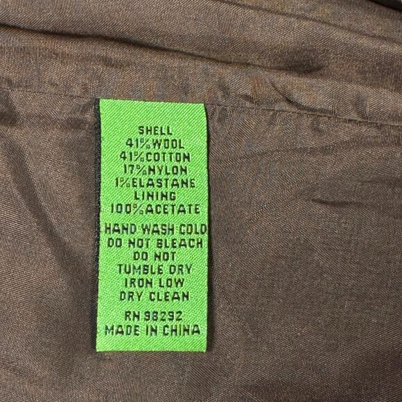 Tibi Embroidered Tweed Mid Skirt Sz S Tan Wool Blend A-Line Retro Cottage Twee - Picture 9 of 10